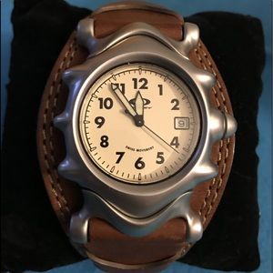 Oakley Saddleback Men's Watch, Brown leather